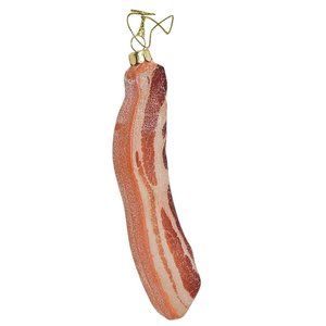 Juicy Sizzling Slice of Bacon 6.5" Glass Ornament - Christmas Decor